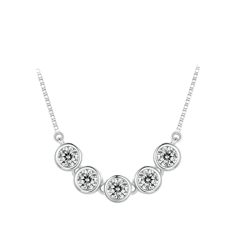 Bezel Moissanite Smile Necklace