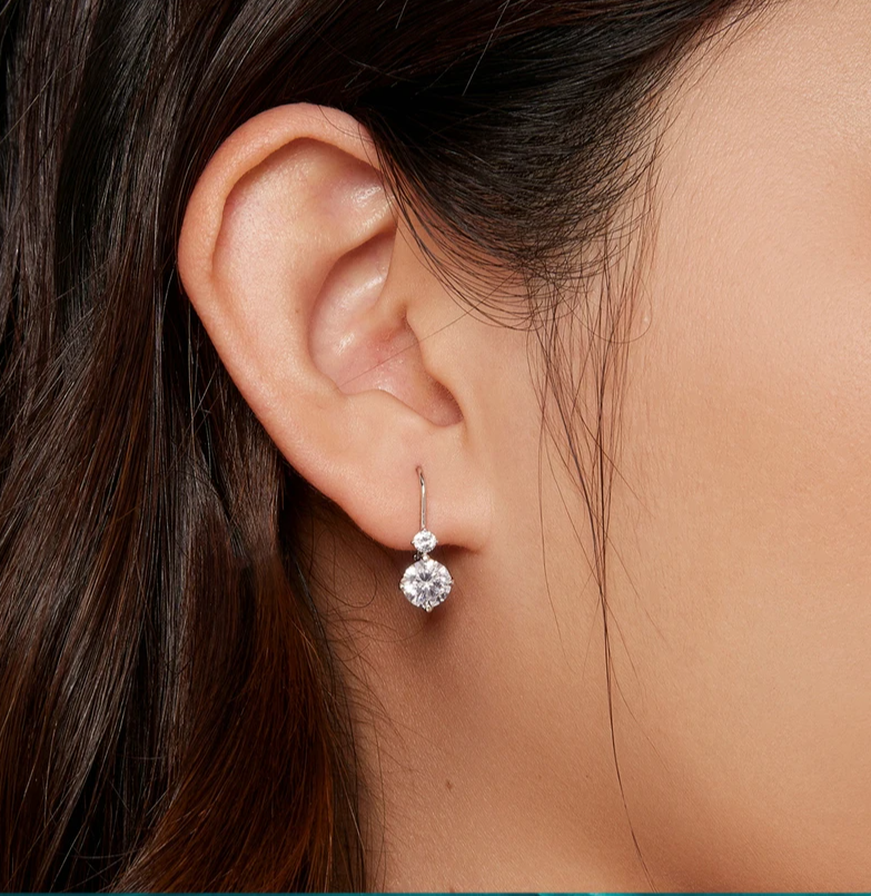 1ct Moissanite Hoop Earrings