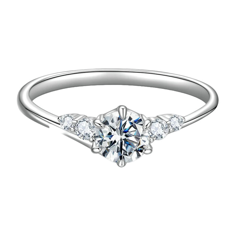 Five Stones Moissanite Engagement Ring