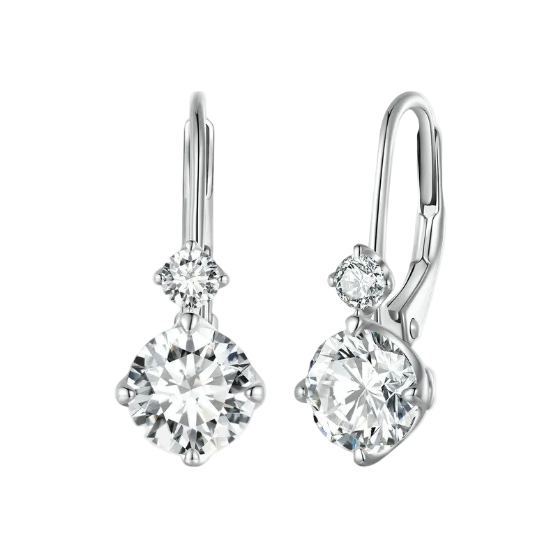1ct Moissanite Hoop Earrings
