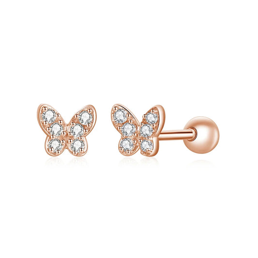 Rose Gold Butterfly Studs