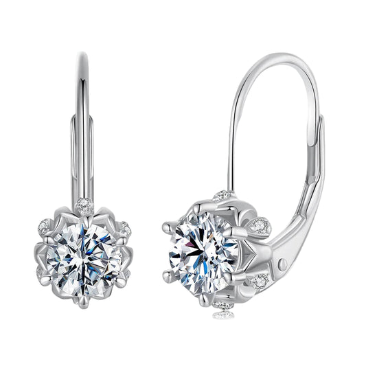 S925 Moissanite Flower Earrings