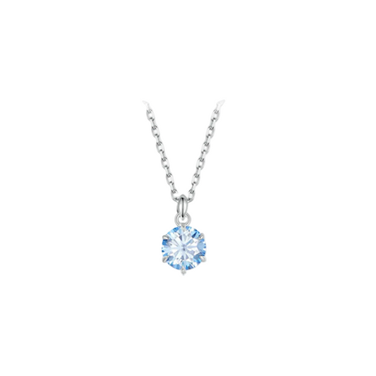 Light Blue Moissanite Necklace