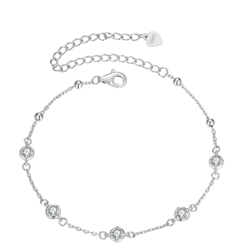 Platinum Plated Moissanite Bracelet