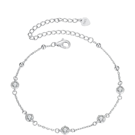 Platinum Plated Moissanite Bracelet